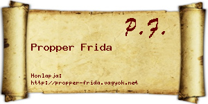 Propper Frida névjegykártya